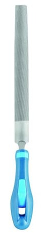 PFERD Werkstattfeile Halbrund-spitz, 150mm, halbrund-spitze Feile, Kreuzhieb H2 auf zwei Seiten, inkl. Ergonomie-Feilenheft, 11235157 – für universelle Schrupp- und Schlichtarbeiten geeignet