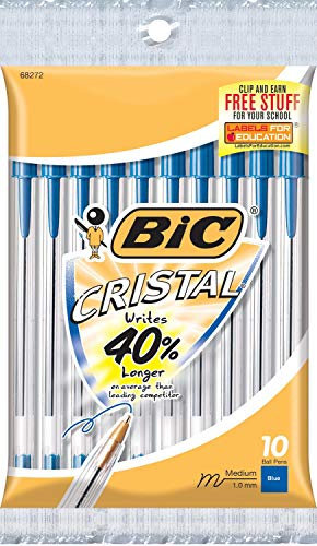 Paquete de 50 bolígrafos de colores Cristal BIC