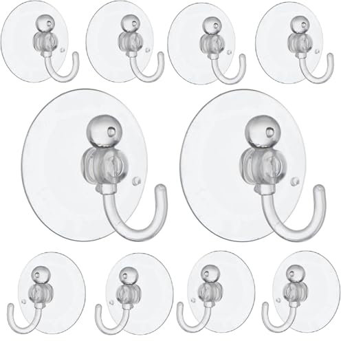 Merriway BH02030 Gancio a Ventosa, Trasparente, 25mm, Set di 10 Pezzi