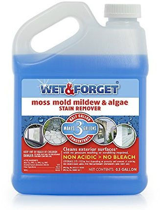 Wet & Forget Moss, Mold, Mildew, & Algae Stain Remover Multi-Surface Outdoor Cleaner Concentrate, Original, 64 Fluid Ounces