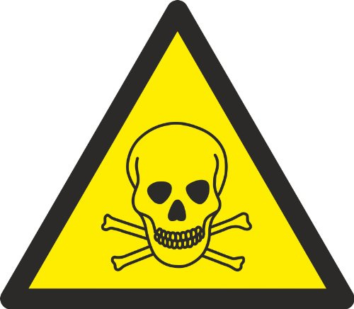 Schild 2mm Alu-Verbund ASR-A1-3 (DIN EN ISO 7010) Warnung vor giftigen Stoffen W016 40 cm groß, stabil