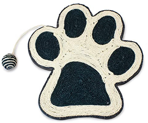 Arquivet Rascador Huella Negro con ratón para Gatos - Negro, 40 x 36 cm