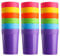 Bekith 18pc Plastic Cup Reusable 400ML Children’s Kids Durable Plastic Drinking Cups BPA-Free Rainbow Tumblers for Kids, Kitchen, Outdoor Parties, Picnics, BBQ’s, Travels, 6 Colors