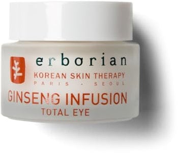 Erborian Ginseng Infusion Total Eye Treatment - Anti-Aging und Anti-Müdigkeit Augencreme gegen trockenheitsfältchen und Augenringe - Koreanische Gesichtspflege mit Ginseng-Extrakt - 15ml