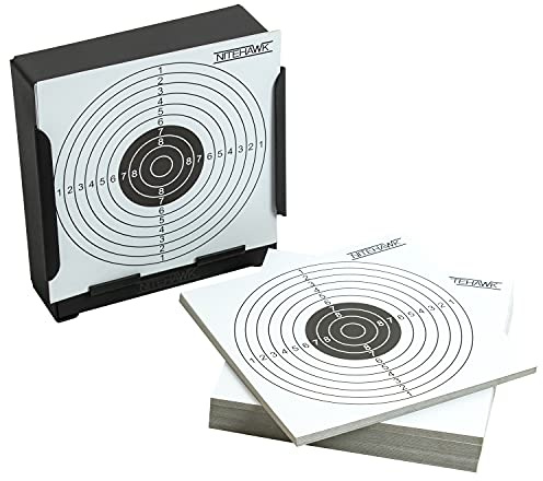 Nitehawk 14cm Steel Air Rifle/Airsoft Pistol Flat Surface Shooting Target Holder/Pellet Trap + 100 Targets