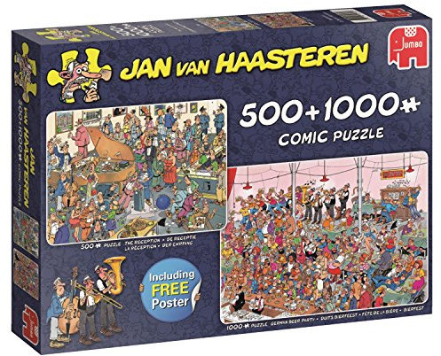Jumbo 19058 Puzzle Jan Van Haasteren-Let's Party, 500/1000 Teile, Mehrfarbig