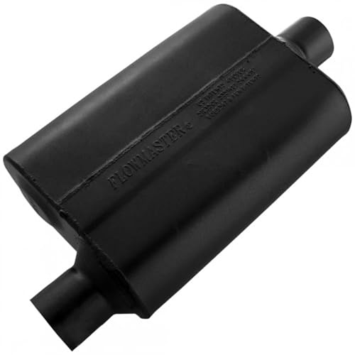 Flowmaster 40 Series Original Chambered Muffler – 2.50” Offset In / 2.50” Center Out – Aggressive Sound – 16-Gauge Aluminized Steel – For Muscle Cars, Street Rods, Trucks, SUVs & Strip Builds (42541)