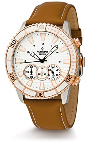 Kronsegler Akteur Chronograph Stahl-Stahl m. Lederband