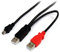 StarTech.com 1 ft USB Y Cable for External Hard Drive - USB A to mini B - USB cable - USB (M) to mini-USB Type B (M) - USB 2.0 - 1 ft - black - USB2HABMY1