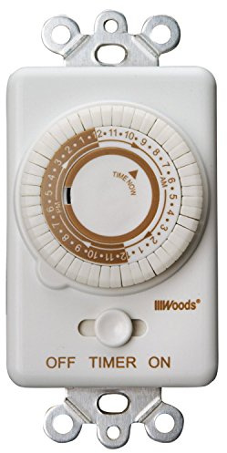 Woods 59745 59745WD 24-Hour Mechanical Converts A Wall Light Switch to Timer (White)