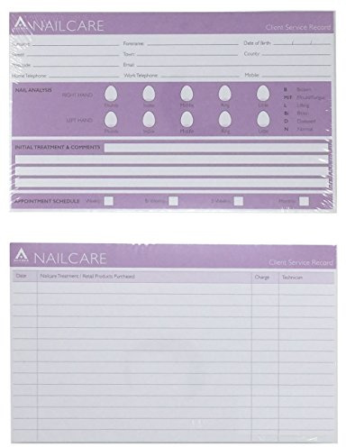 Agenda Client Record Cards Nails Pack Of 100