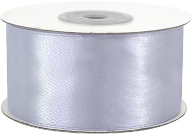 Satinband 38mm x 25m Rolle - FARBAUSWAHL in 3/6/12/18/25/38/50/75/100mm - farbecht & waschbar - Schleifenband für Hochzeit - Geschenkband zum Verpacken Dekorieren Basteln - Silber Grau 012H