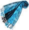 Lorenzo Cana Luxus Pashmina Damenschal Schaltuch jacquardgewebt 100% Seide 70 cm x 190 cm Paisleymuster tuerkis blau Seidenschal Seidentuch Seidenpashmina harmonische Farben 78174