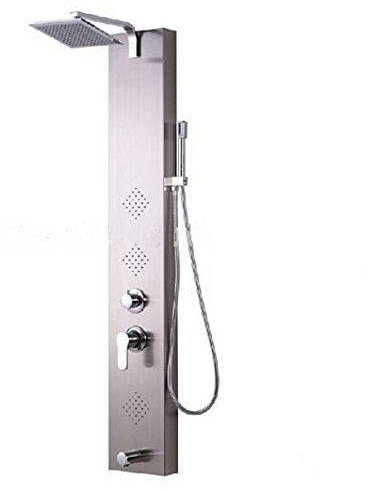 Gowe LED 25,4 cm Laiton pluie Pomme de douche Panneau de douche Colonne de douche baignoire Mitigeur douche à main