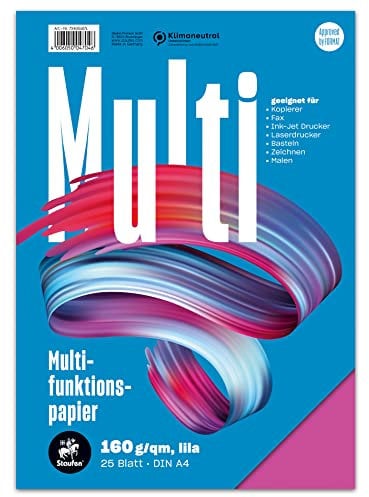 Staufen Style Multifunktionspapier - DIN A4, 25 Blatt, Farbe: lila, 160g/m² Qualitätspapier, 1 Stück