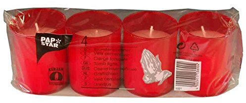 PAPSTAR 15690 Grablicht Stundenbrenner, Durchmesser: 50 mm, rot