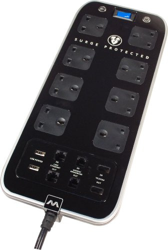 Masterplug Surge Protected Extension Lead Power Centre with 8 Sockets