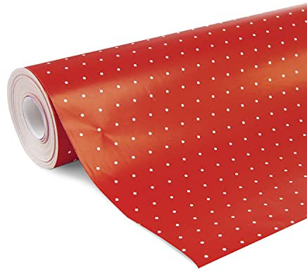 Clairefontaine 201402C Geschenkpapier Alliance (große Breite, 50 x 0,70m, 60g/qm, ideal für Ihre Geschenke) 1 Rolle rote punkte