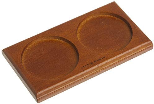Cole & Mason H306129U Salt and Pepper Mill Tray, Wooden, Stained Beech Wood, Brown