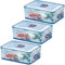 LOCK & LOCK Lot de 3 boîtes de conservation empilables rectangulaires HPL826 2,6 l