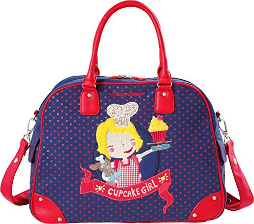 Room Seven BV cupcake girl embroidery F147001 Mädchen Mädchenhandtasche 40x30x14 cm (B x H x T), Blau (Blue)