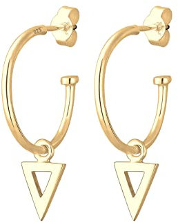 Elli Ohrringe Damen Creole Anhänger Trend in 925 Sterling Silber vergoldet