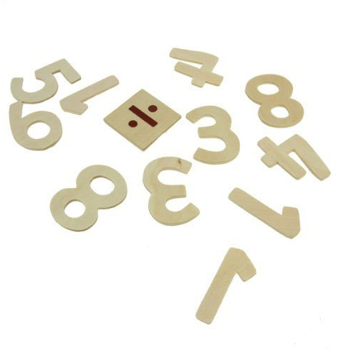 Creation Station Wooden Numbers and Symbols, Natural