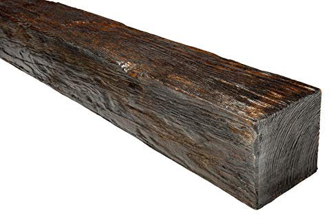 DECO WOOD Deckenbalken ED106 aus Polyurethane, 2m Länge, PU Balken Holzoptik (dunkelbraun - 12x12cm) Verzierung Lampe Kabelkanal Scheinbalken