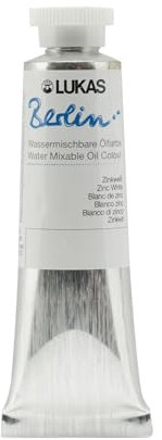 LUKAS BERLIN OIL 37 ml - Wassermischbare Ölfarbe in Premium-Qualität - Farbton Zinkweiß