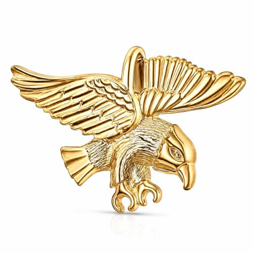 CLEVER SCHMUCK Goldener kleiner Adler Anhänger 25 x 16 mm in fliegender Pose greifend mit fester Kettenöse 333 Gold 8 Karat im Schmucketui