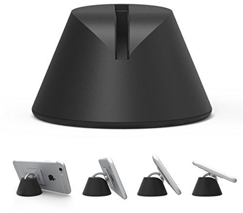 iRing Premium Style Ring, Smartphone-, Handy-Halterung, Haltegriff, Standfuß, Autohalterung, Selfie, für iPhone 6/6Plus/6S, Galaxy 5/S6/Note, Sony Xperia Z5, LG G4/Nexus 5 X, Huawei G8/P8, HTC One A9/M9/Desire Schwarz