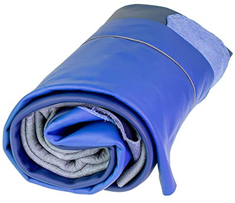 Langlauf Schuhbedarf Lederreste blau 1kg - verschiedene Blautöne - Lederstücke alle Stücke mind. DIN A3 - echtes Leder zum nähen - handverlesene Lederstücke - Leder zum basteln