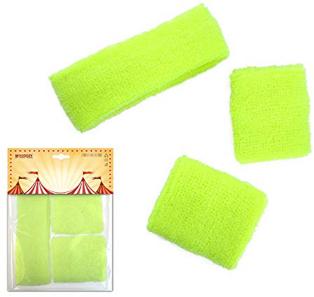 PARTY DISCOUNT ® Schweißbänder mit Stirnband, Frottee, Gelb