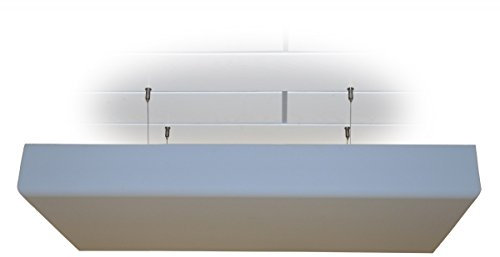 Manufactur Schaumstoffe Wegerich Deckensegel Bass Absorber Akustik Schaum mit Dekor-Kante aus BASOTECT® lichtgrau DIN4102 Maße: 100 x 50 x 12cm mit Edelstahl-Halterung