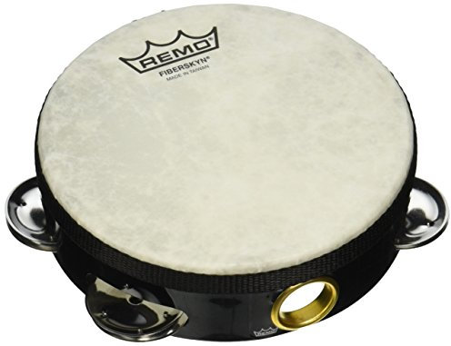 Remo Fiberskyn Tamburin – quadura schwarz, 15,2 cm