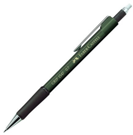 Faber-Castell 134763 Portemines Faber-Castell GRIP 1347, vert métallisé Diamètre de mine: 0,7 mm: avec une gomme extra-longue Grip ergonomique caoutchouté, pointe rétractable (13476