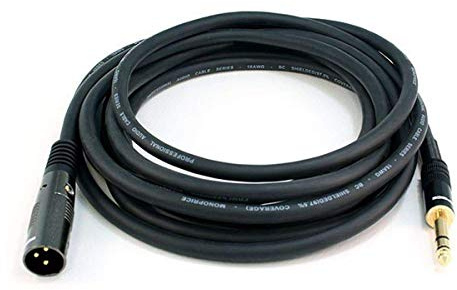 Monoprice Premier Series XLR auf 6,35 mm TRS-Kabel – 4,57 m M/M, 16 AWG, vergoldeter Stecker
