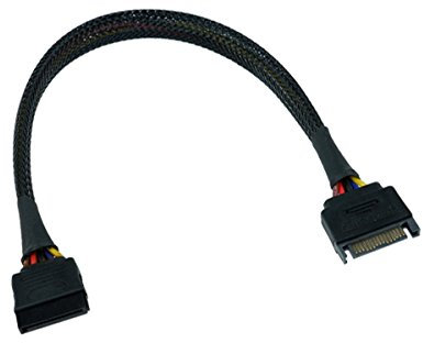 Phobya SATA Strom Verlängerung intern 30cm - schwarz Kabel SATA Kabel