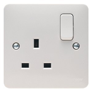 Advanced Hager 13A 1 Gang Sollysta Socket Double Pole Switched (Pack of 3) - (Eco Packaging)