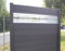 WPC/BPC Sichtschutzzaun dark grey 4 Zäune inkl. 5 Pfosten und Motivverglasung Sichtschutz Gartenzaun Zaun terrasso