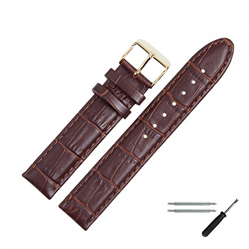 MARBURGER Uhrenarmband 18mm Leder Kroko Prägung - Werkzeug Montage Set 13918