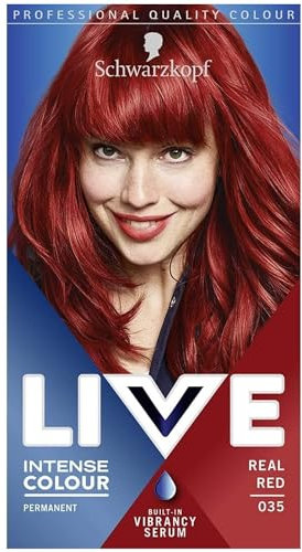 SCHWARZKOPF LIVE INTENSE COLOUR PERMANENT HAIR DYE REAL RED 035
