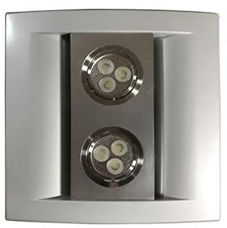 AirTech-UK Silver Bathroom Extractor Fan with 2 x 3 W LED Light for Duct Size 100mm/ 4 inches Kitchen Exhaust Fan