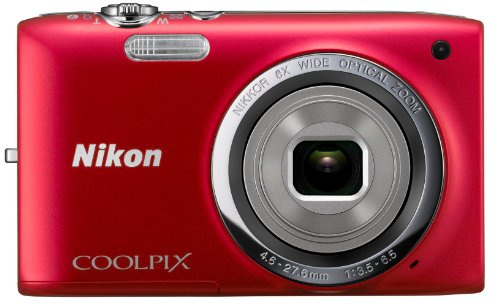 Nikon Coolpix S2700 Digital Camera 16 Megapixels 6x Optical Zoom 6.7 cm (2.7 Inch) TFT Display Red