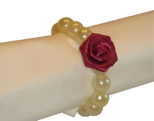 10 Perlen Serviettenringe Hochzeit Taufe Kommunion Konfirmation Verlobung SR3 creme bordeaux