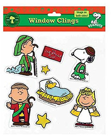 ProductWorks Peanuts Snoopy Krippe Christmas Play Jelz Fenster klammert Sich an Dekorationen