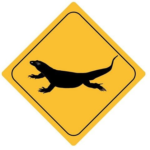 FahnenMax Autoaufkleber Sticker Achtung Waran Aufkleber