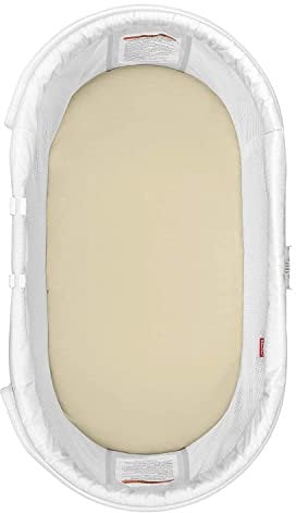 Moses Basket Sheets Fully Fitted – 75 x 30 Moses Basket Bedding - Hypoallergenic Baby Pram Sheets Bedding Elasticated Breathable Easy Care.(Single Pack, Cream)