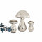 Loberon Deko Pilze Set Périgord - Herbstdeko & Weihnachtsdeko - Aus Robustem Glas - Mundgeblasen - 3 Stück - 12cm, 17cm & 21cm, antiksilber