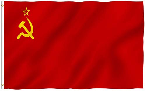 Anley Fly Breeze Bandera de la Unión Soviética de 3x5 pies, Color Vivo, cabecera de Lona y Doble Costura, Banderas Nacionales de la Unión de Repúblicas Socialistas Soviéticas con Ojales de latón